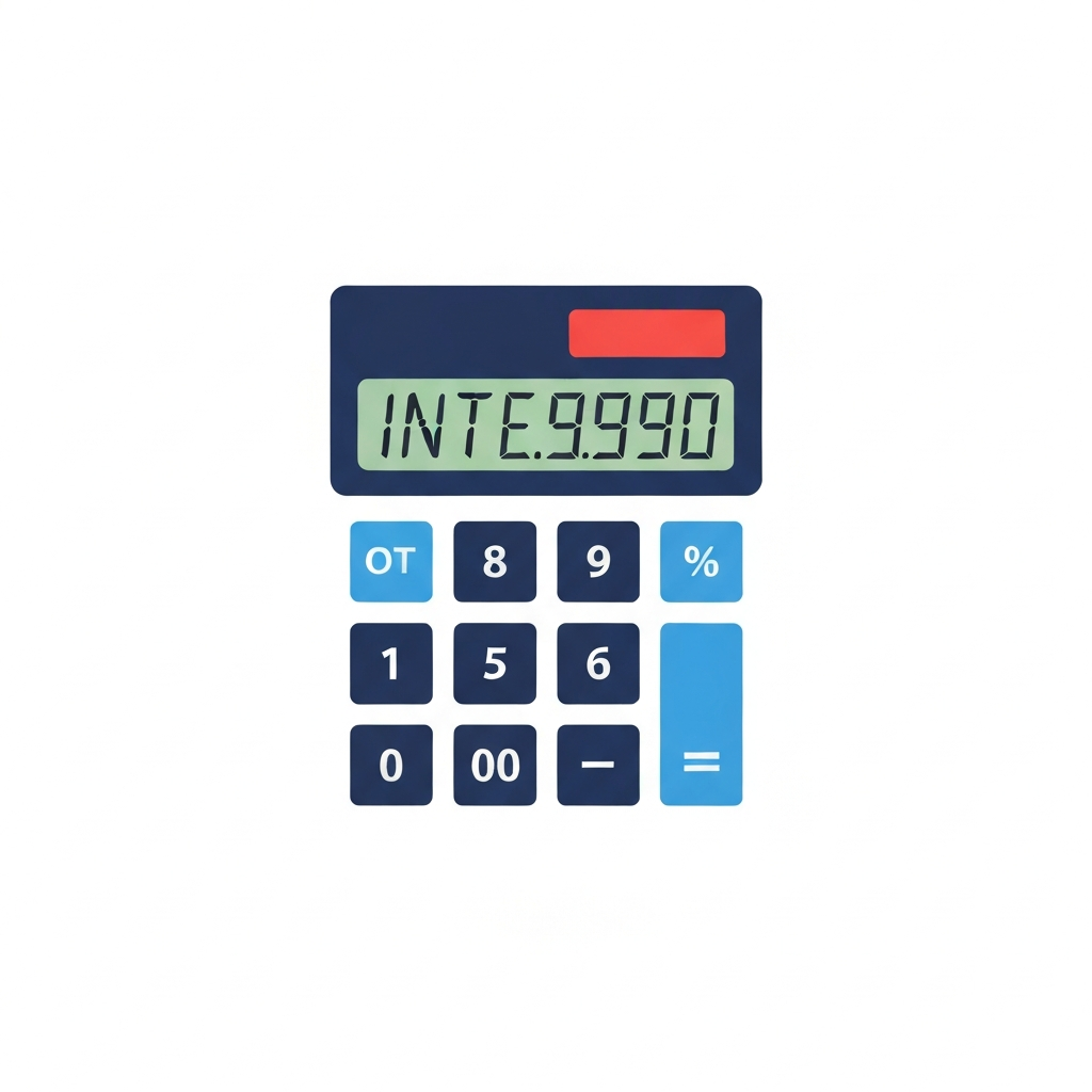 Calculator showing the result of an interest calculation