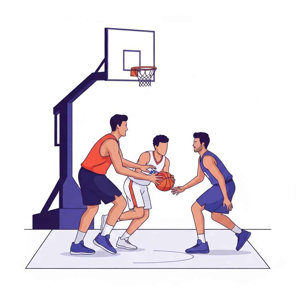 Players resetting after a goal, preparing for the next round.