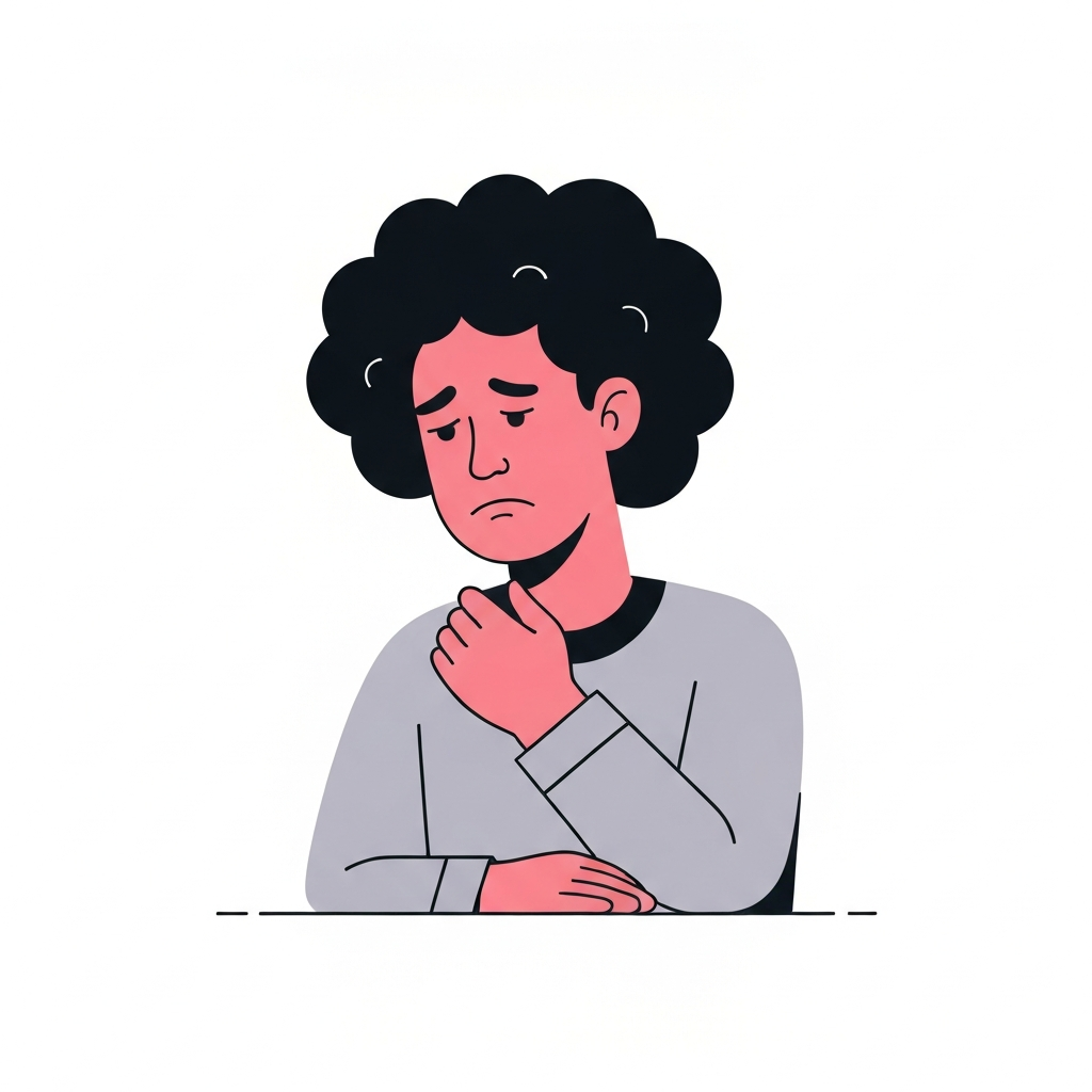 Person looking sad and disappointed.