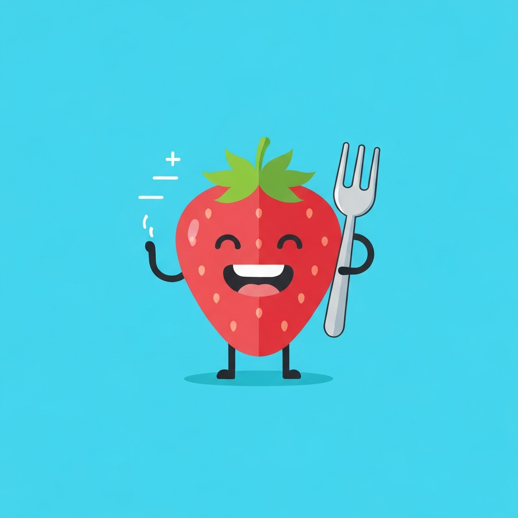 Image representing funny food pick up lines, perhaps a cartoon of a smiling piece of fruit.