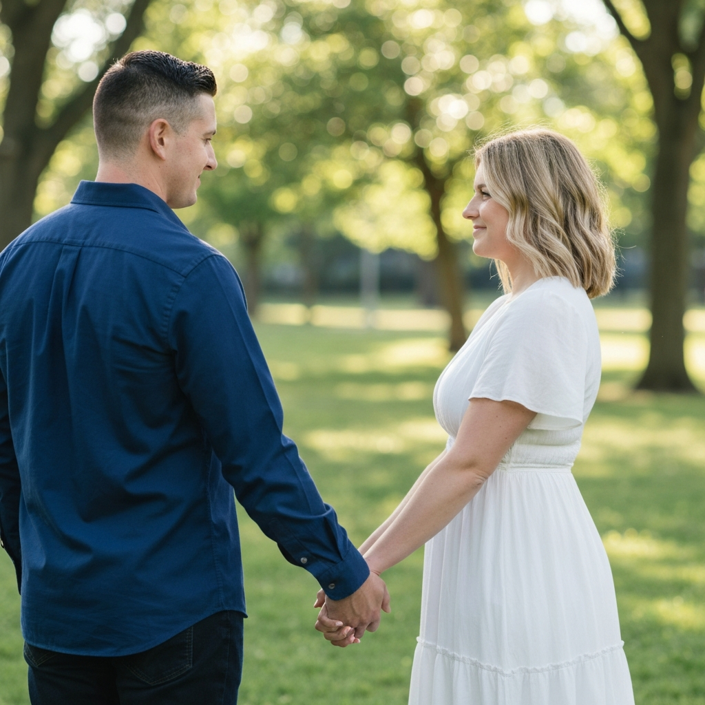 Couple holding hands, symbolizing reassurance