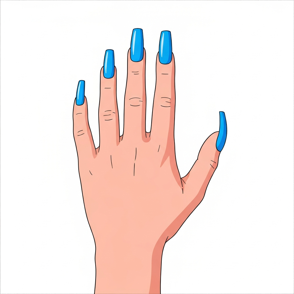 A hand with exceptionally long fingernails.