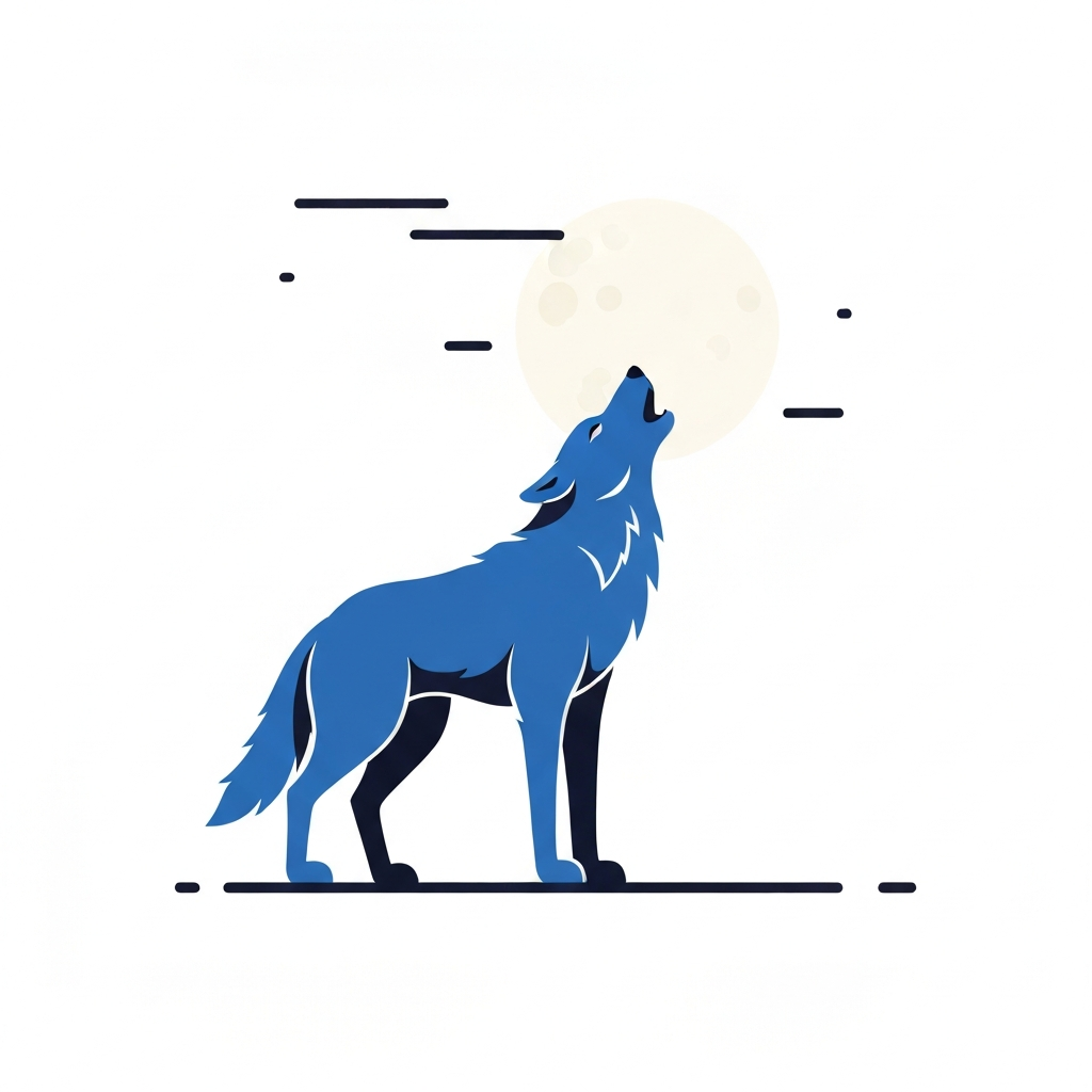 A lone wolf howling in the moonlight, symbolizing the connection to the wild.