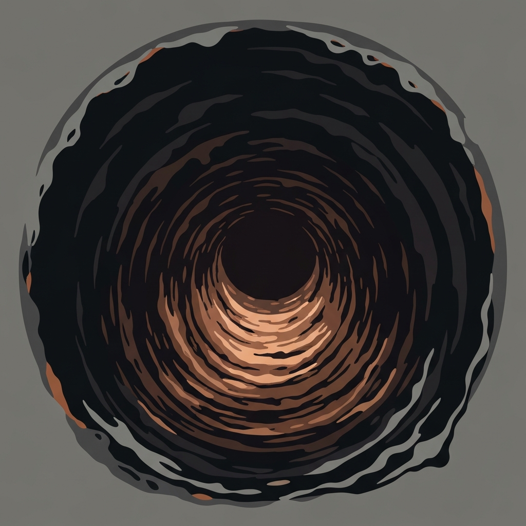 Example of creosote buildup inside a chimney flue.