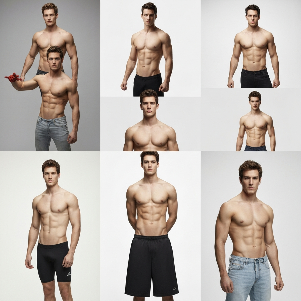 Examples of actors with Spider-Man-like physiques, showcasing lean muscle and definition.