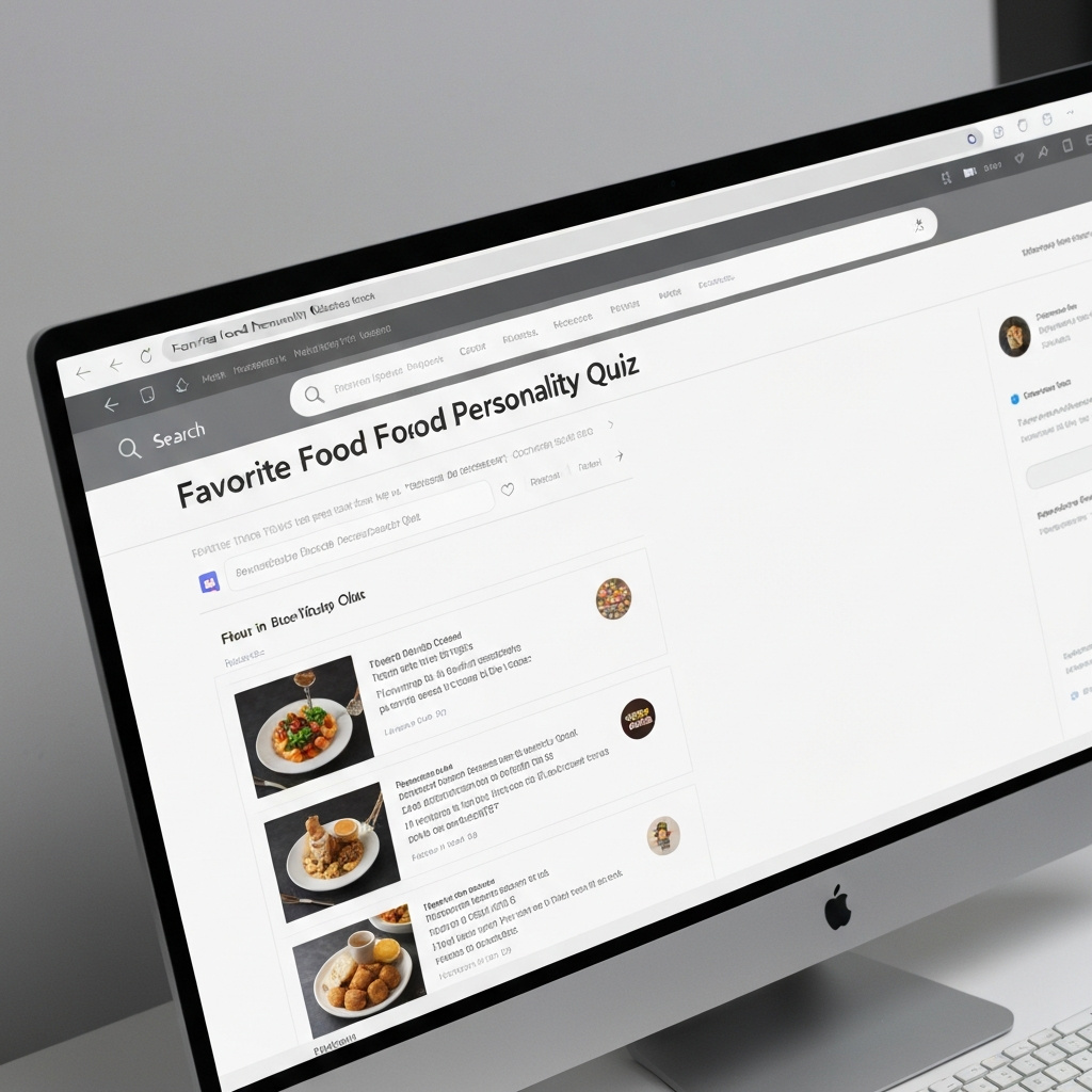 Screenshot of a search engine results page for 'Favorite Food Personality Quiz'.