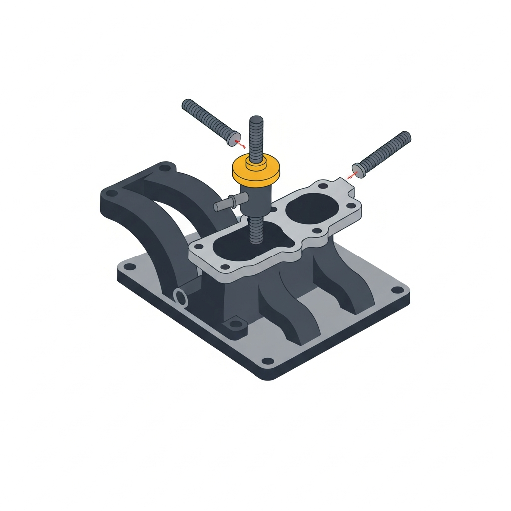 Removing the EGR valve from the manifold.