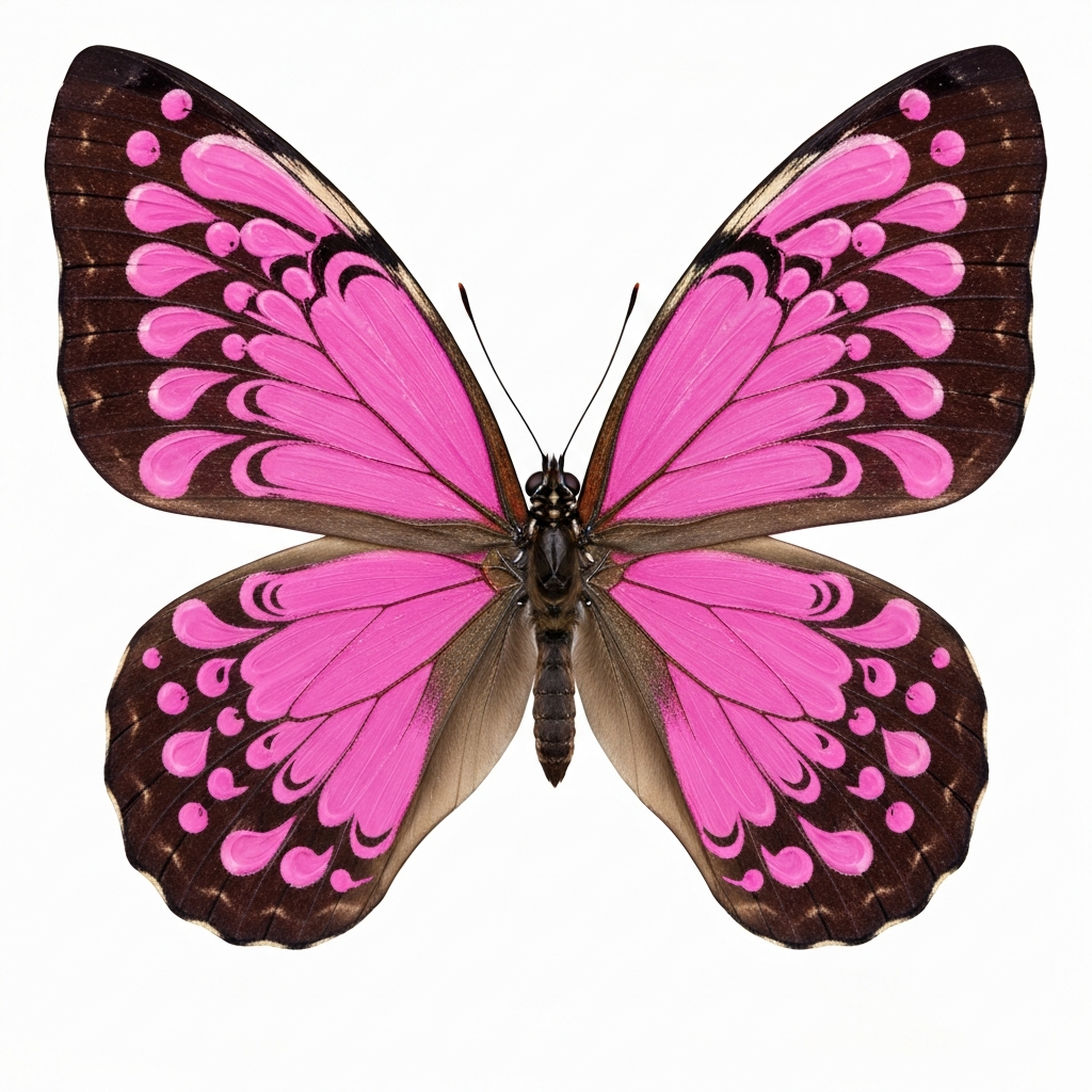 Base wings of a butterfly face paint design using pink paint.