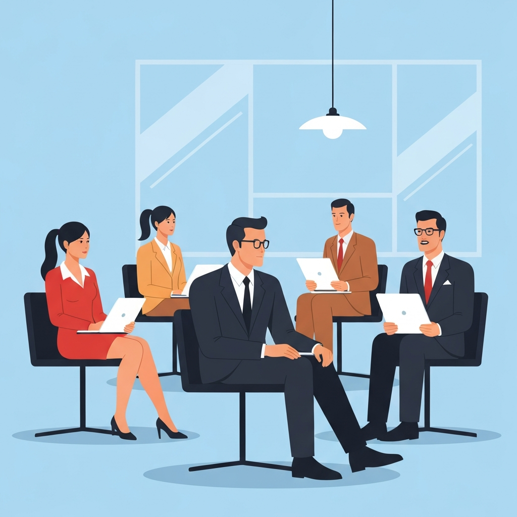 People in a group interview setting