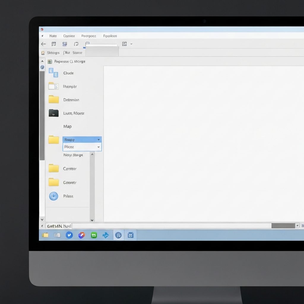 File Explorer open on a computer screen showing the contents of the Garmin Nuvi storage, with the "Map" folder highlighted. Soft, diffused light illuminates the monitor.