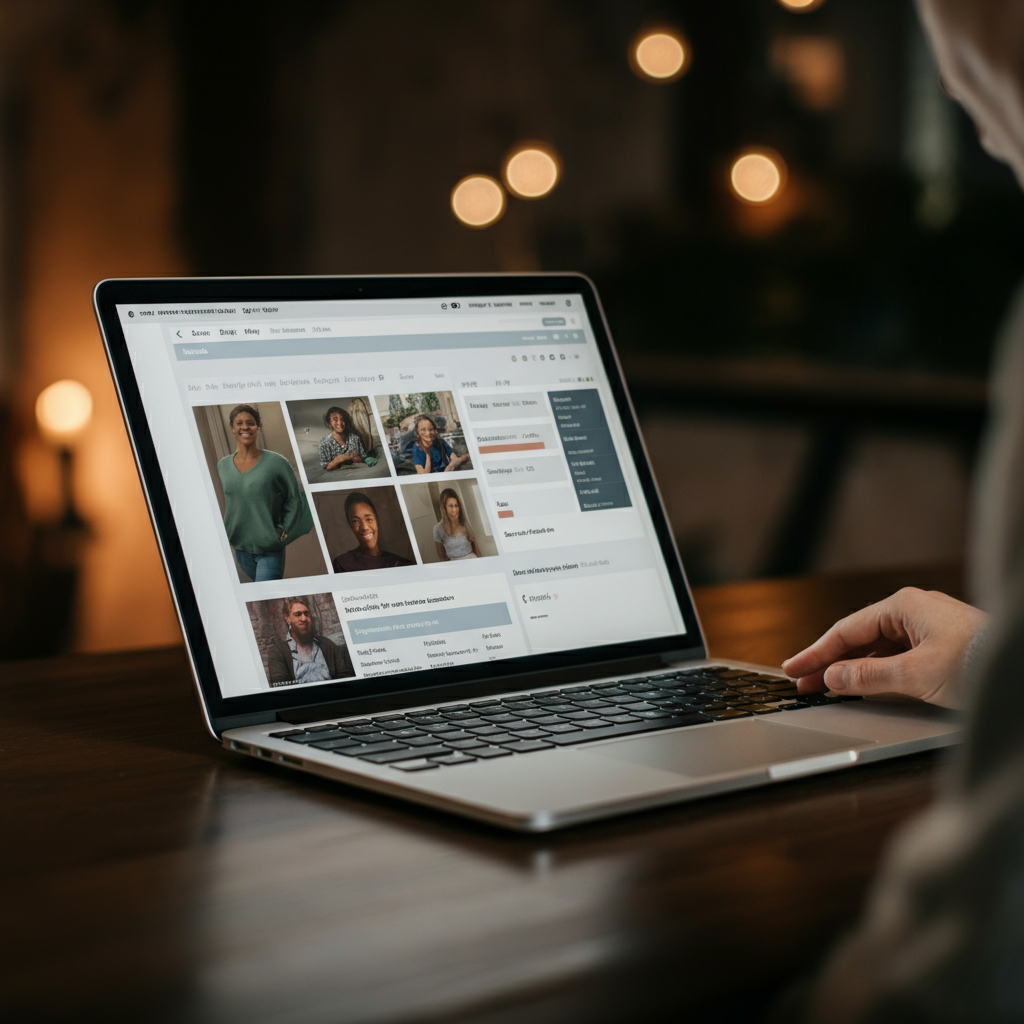 A laptop screen displaying a moderated online forum dedicated to sexual expression. The forum is clean, well-organized, and features a diverse range of users. The overall aesthetic is modern and professional.