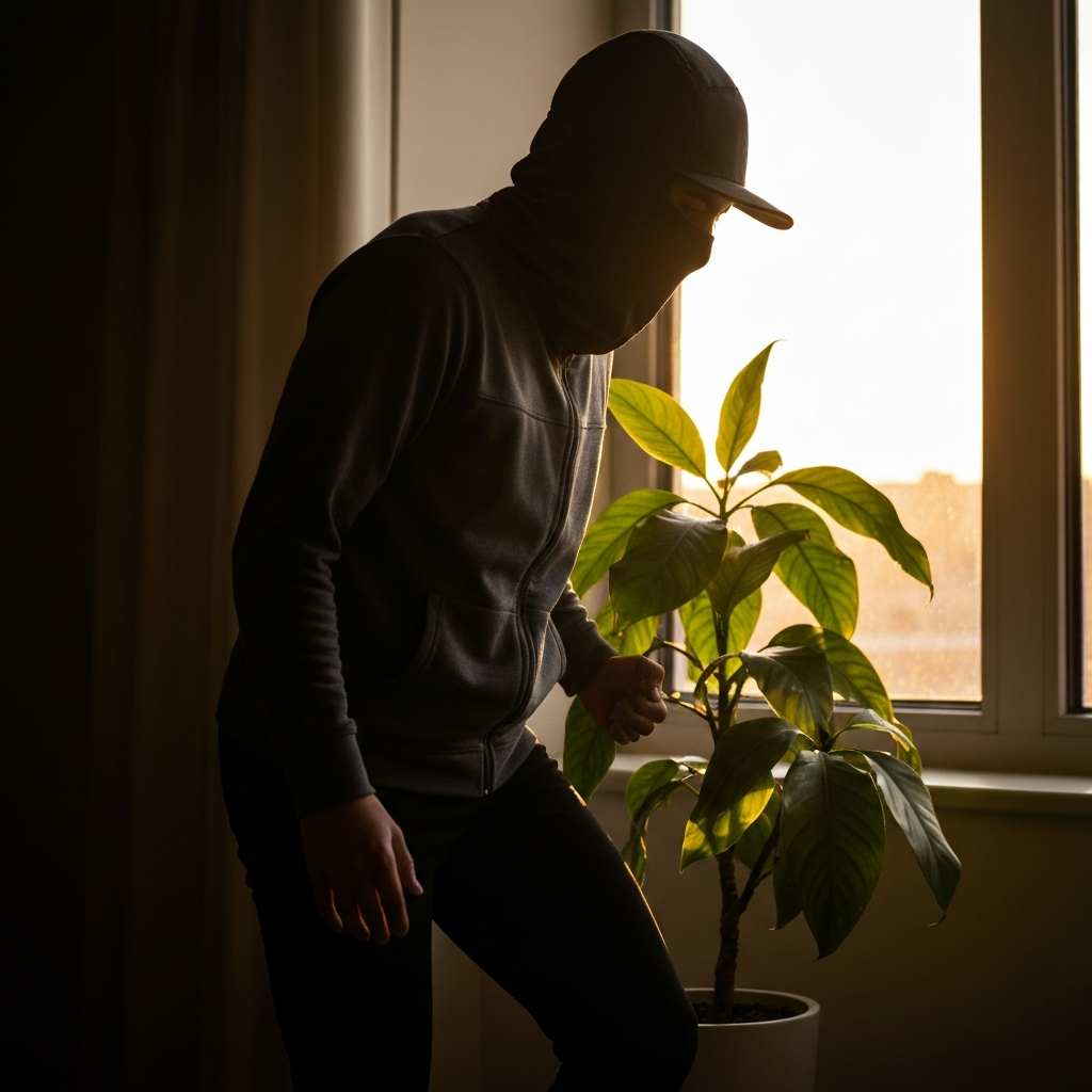 An indoor plant placed near a window with indirect sunlight streaming through. The leaves are vibrant, showcasing healthy green tones.