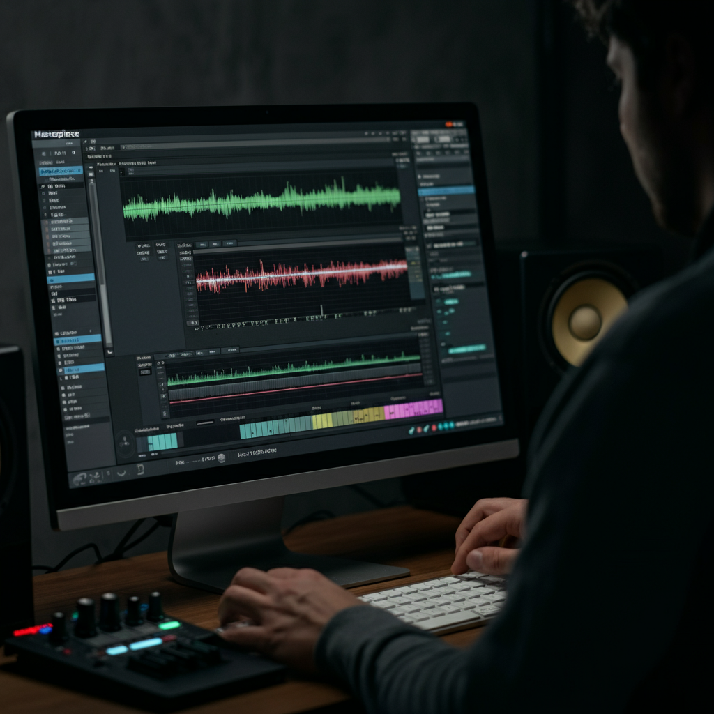 A computer screen displaying a music production software interface, with various chord progressions being tested and visualized.