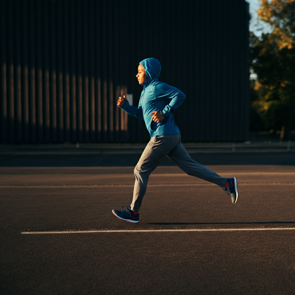 A graph showing improvement in running times over several weeks. The graph is colorful and engaging, designed to appeal to children.