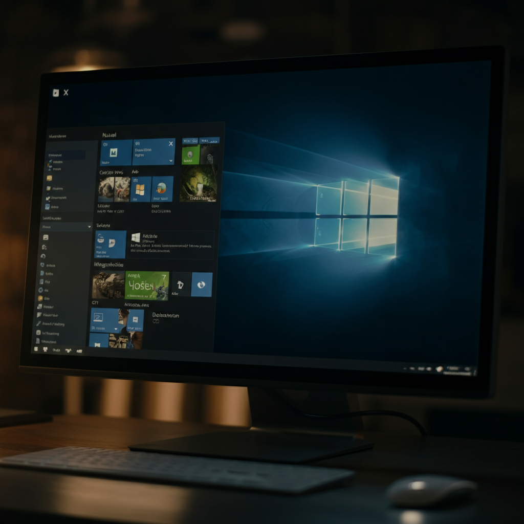 A computer screen displaying the Windows operating system installation process. The scene is well-lit, showcasing the graphical interface of the installer.