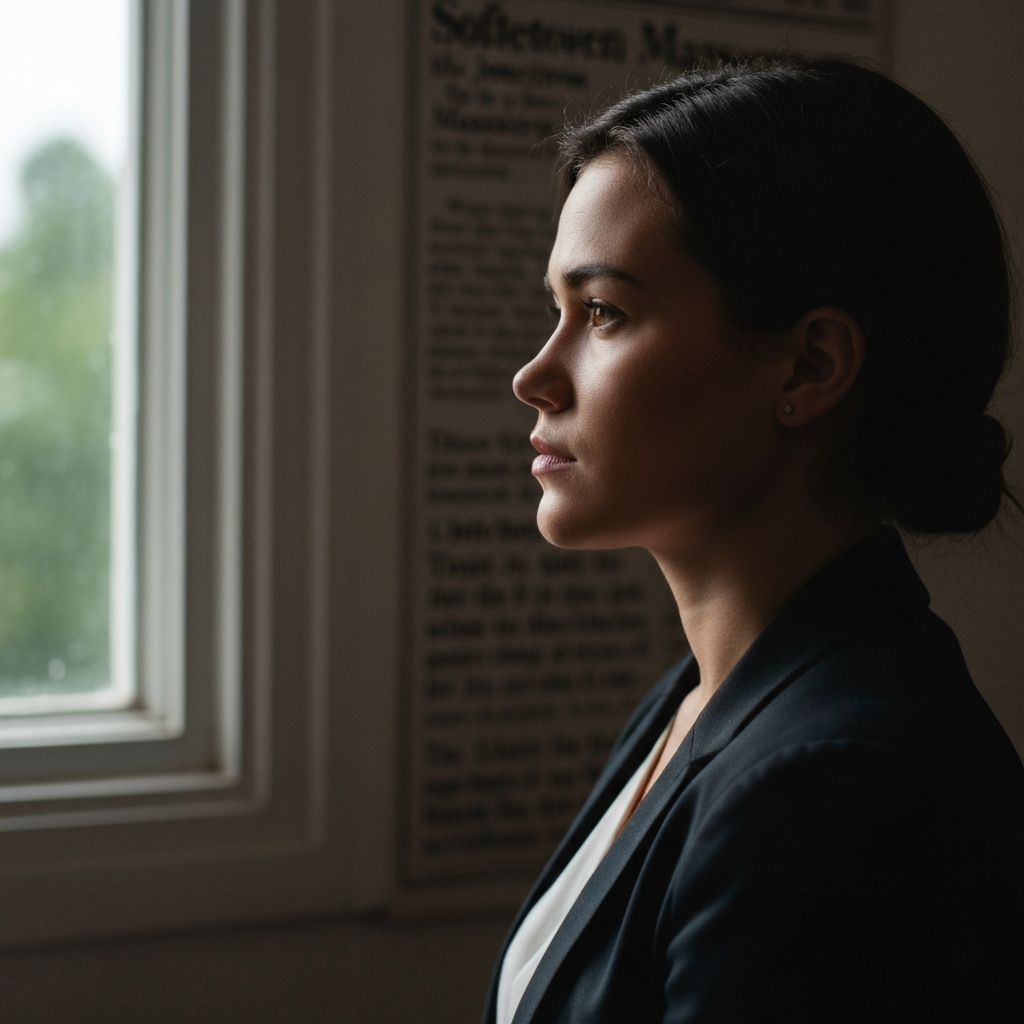 Soft-focus shot of historical newspaper headlines detailing the Jonestown Massacre, lit with somber, natural light from a nearby window, highlighting the grainy texture of the newsprint.