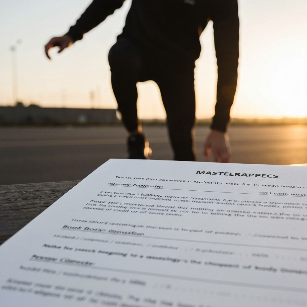 A close-up shot of a form detailing the eligibility requirements for a body donation program. The form is crisp and clean, with clear typography.