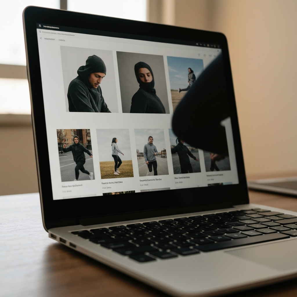 A close-up of a laptop screen displaying various headline options. The text is crisp and clear, and the screen is lit with a soft, natural light. The background is out of focus, drawing attention to the headlines.