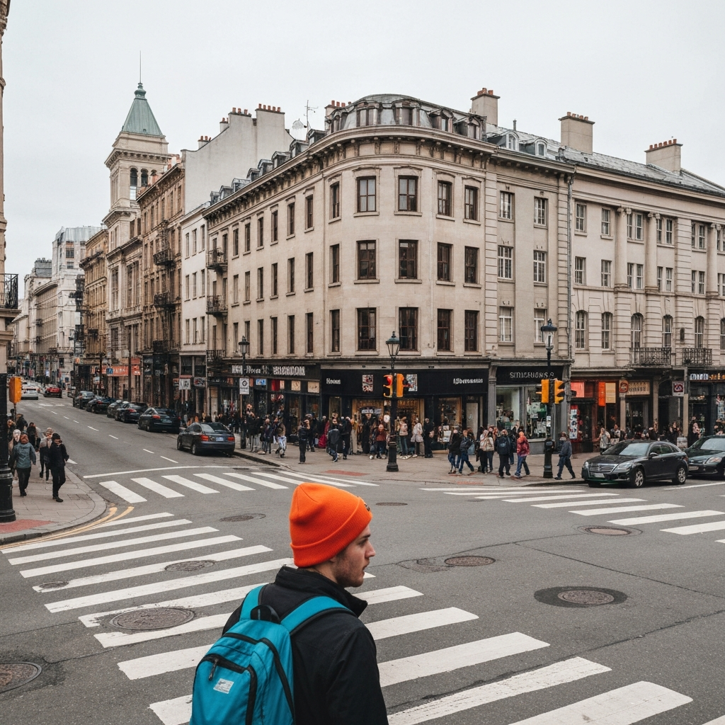 A kitchen bathed in the golden light of sunset. A child hands a drawing to a parent with a proud smile. The parent kneels down to accept the drawing, offering a warm hug. The scene exudes love and appreciation.