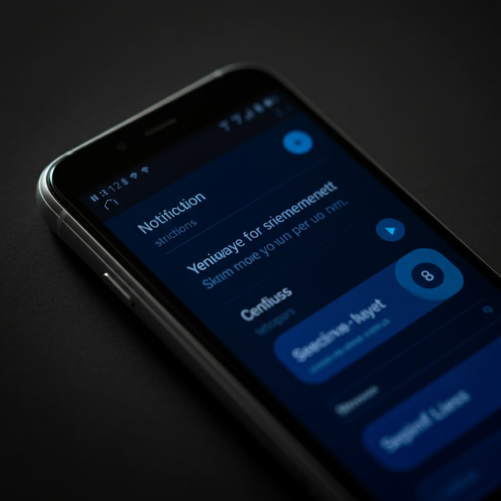 A close-up shot of a smartphone settings screen, focusing on the notification management options. The screen is well-lit and easy to read.