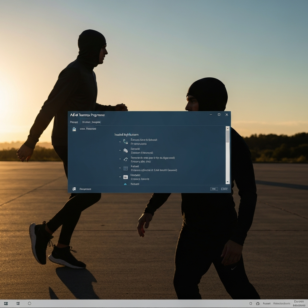A computer screen displaying the "Add or Remove Programs" window on Windows. The interface is clean and easy to read, with a list of installed applications visible. Natural daylight illuminates the screen.