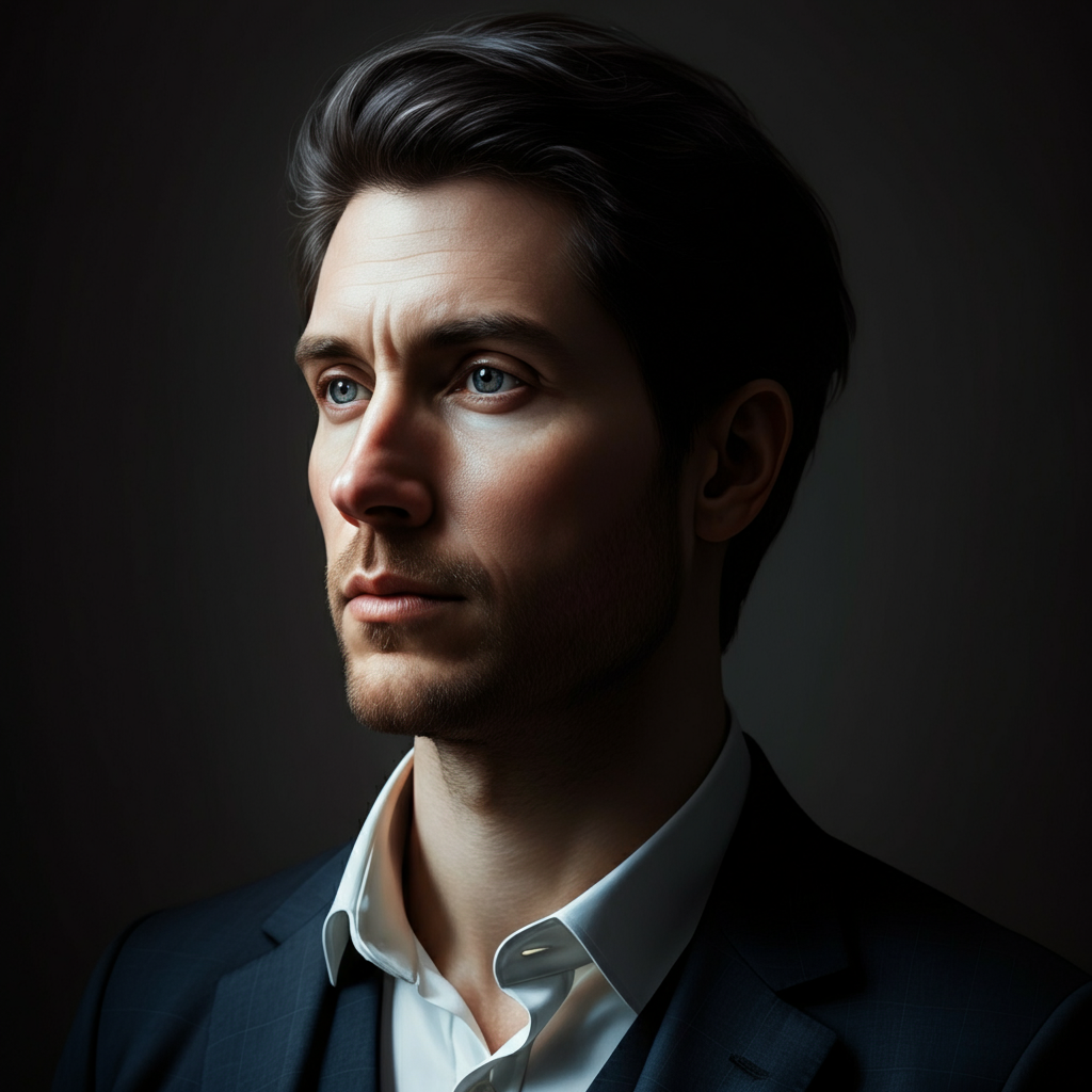 A portrait of a person with well-proportioned facial features, captured in natural light. The focus is on the overall balance and harmony of the face, rather than any specific feature. The lighting is soft and flattering, highlighting the natural contours.